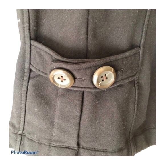 Nick & Mo Black Two Button Cotton 3/4 Sleeve Ruffle Collar Jacket, Small - Picture 4 of 8